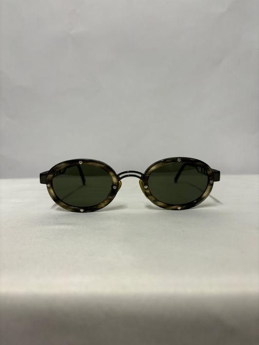 Vintage Moschino Oval Black Sunglasses in Case MM3010