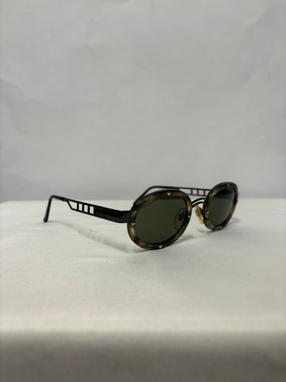 Vintage Moschino Oval Black Sunglasses in Case MM3010