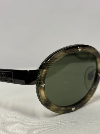 Vintage Moschino Oval Black Sunglasses in Case MM3010