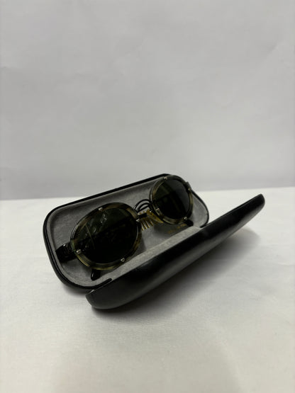 Vintage Moschino Oval Black Sunglasses in Case MM3010