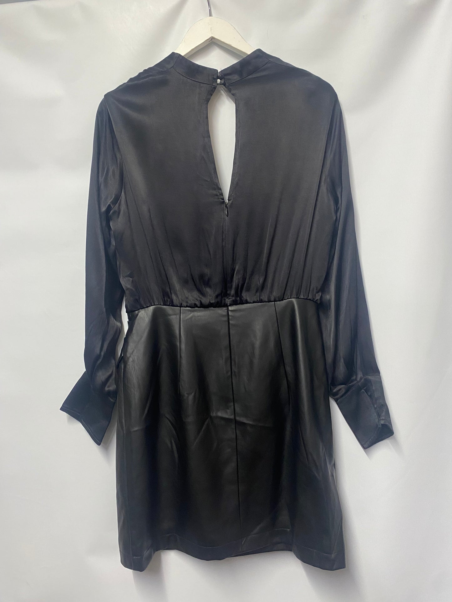 Maeve by Anthropologie Black Faux Leather Dress 10