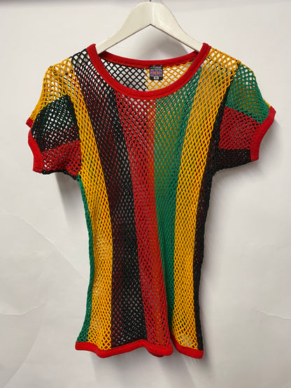 Red, Gold and Green String Vest T-shirt Medium