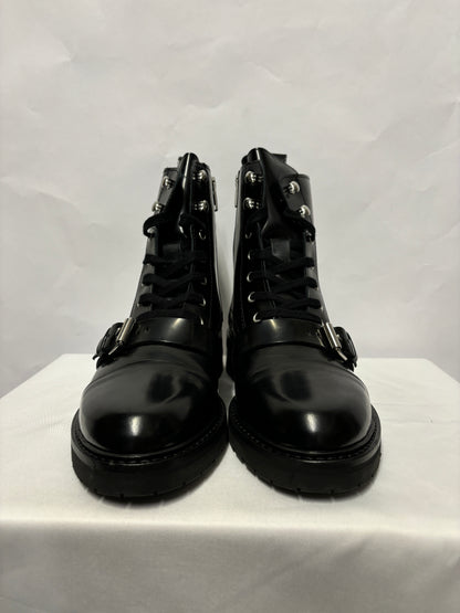 All Saints Black Leather Donita Biker Boot 7 BNIB