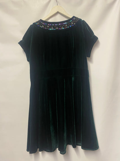 M&S Holly Willoughby Green Velvet Sequin Midi Dress 18