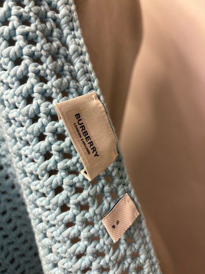 Burberry Blue Crochet Beach Wrap Skirt Small