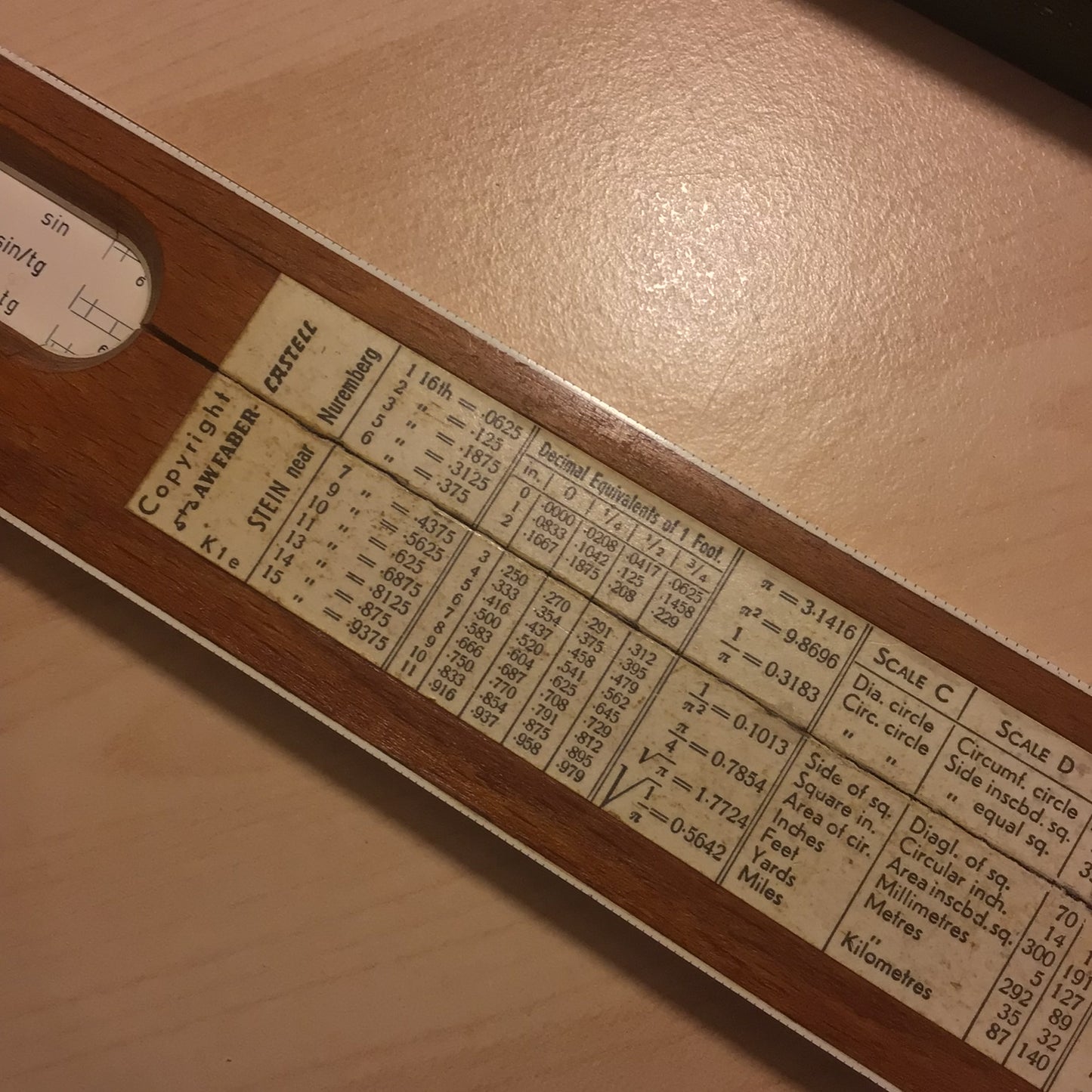 Vintage AW Faber Castell Syst Rietz 1/87 Slide Ruler 1950s, Made in Germany