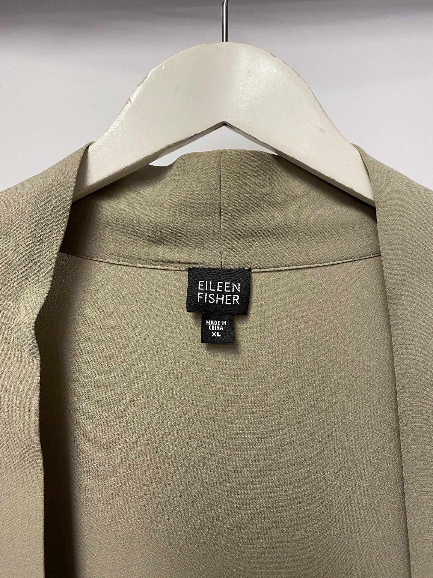 Eileen Fisher Stone Silk Cardigan XL