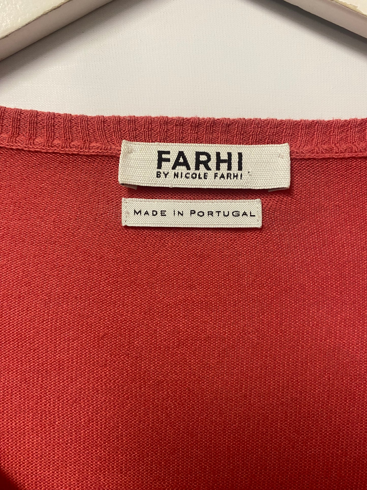 Farhi by Nicole Farhi Pink 100% Cotton Knitted Cardigan Large