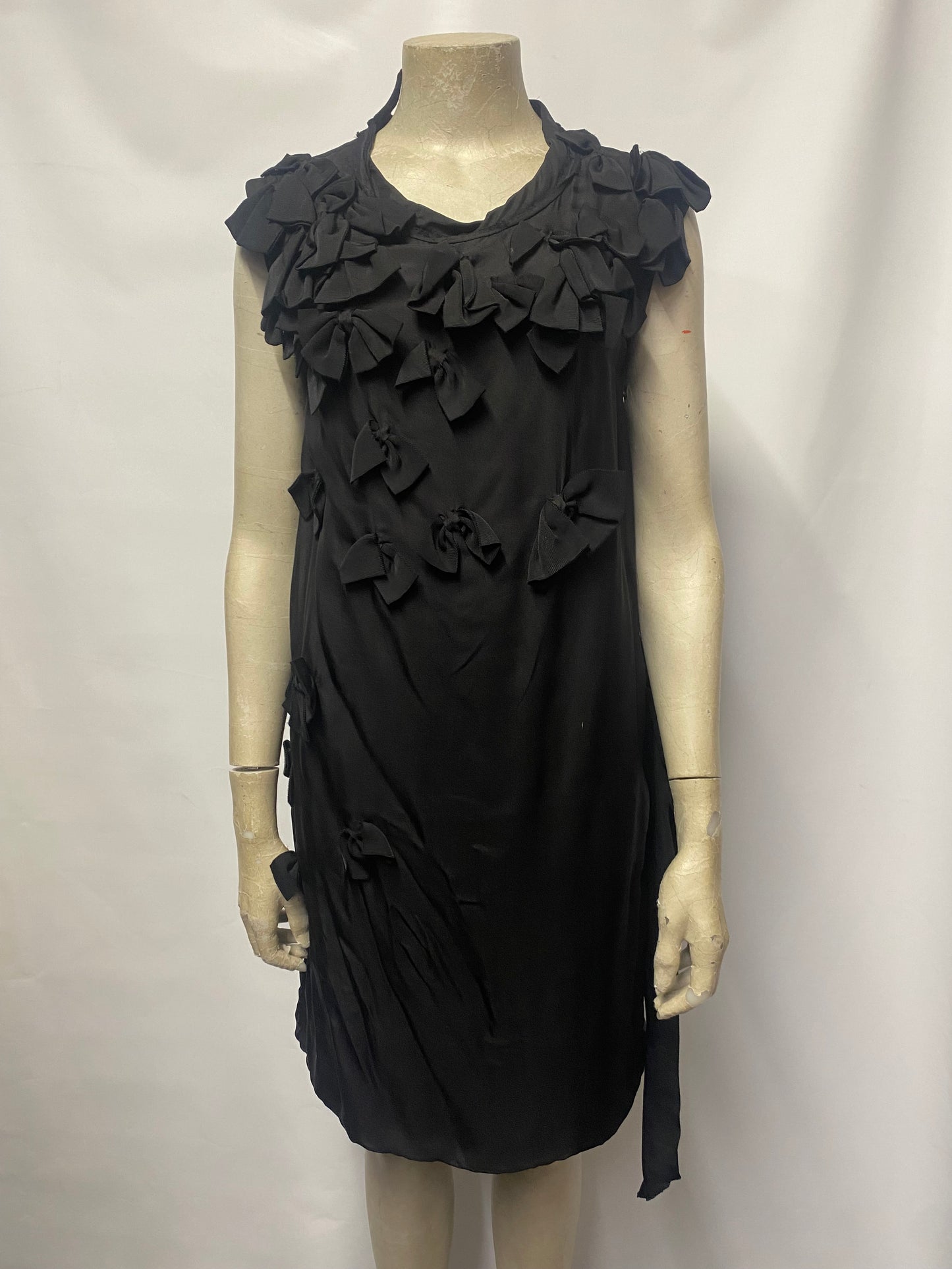 Lanvin Black Silk Bow Dress Small