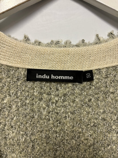 Indu Homme Grey Chunky Knitted Cardigan Medium