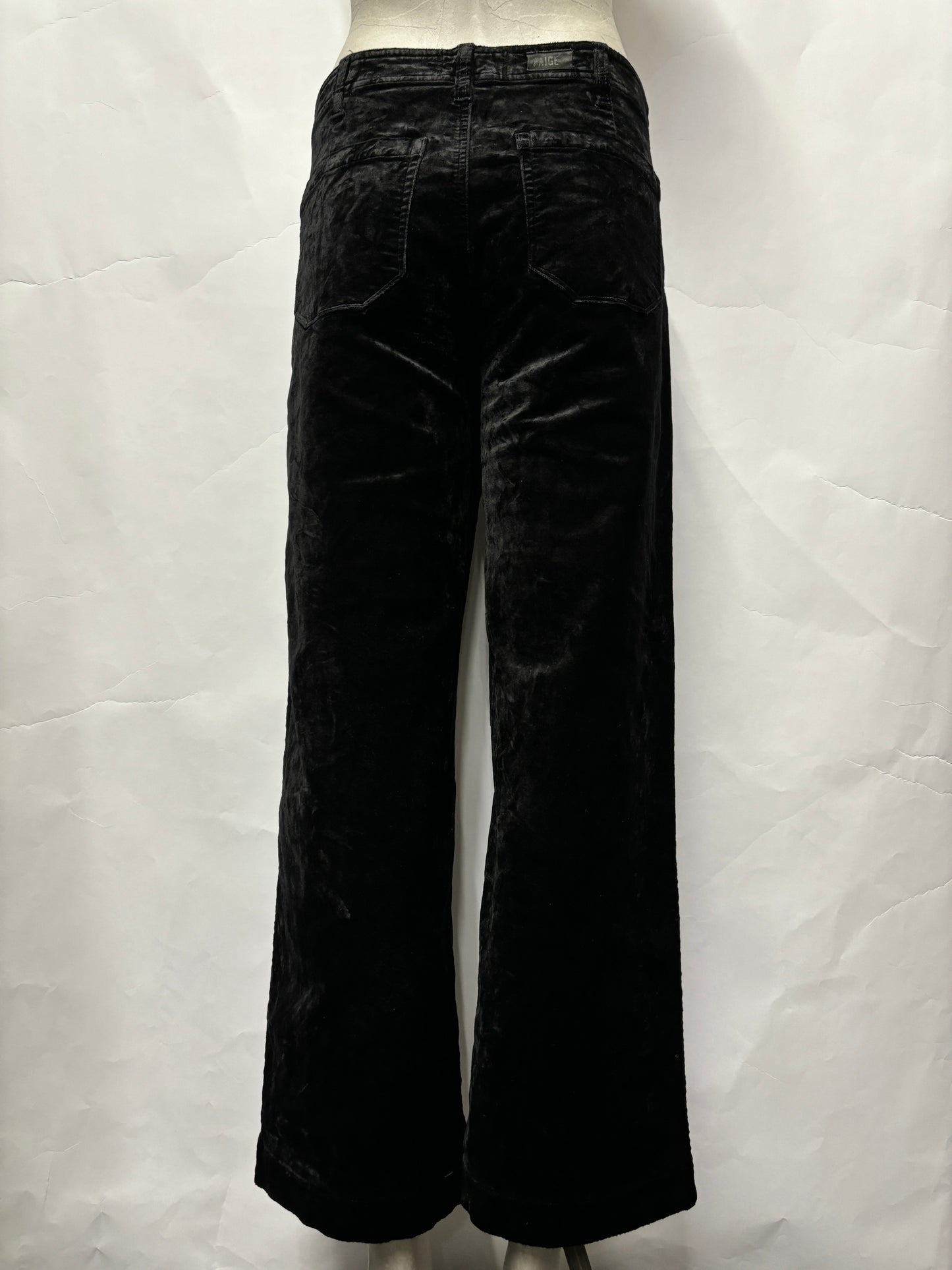 Paige Black Velvet Nellie Trousers 28