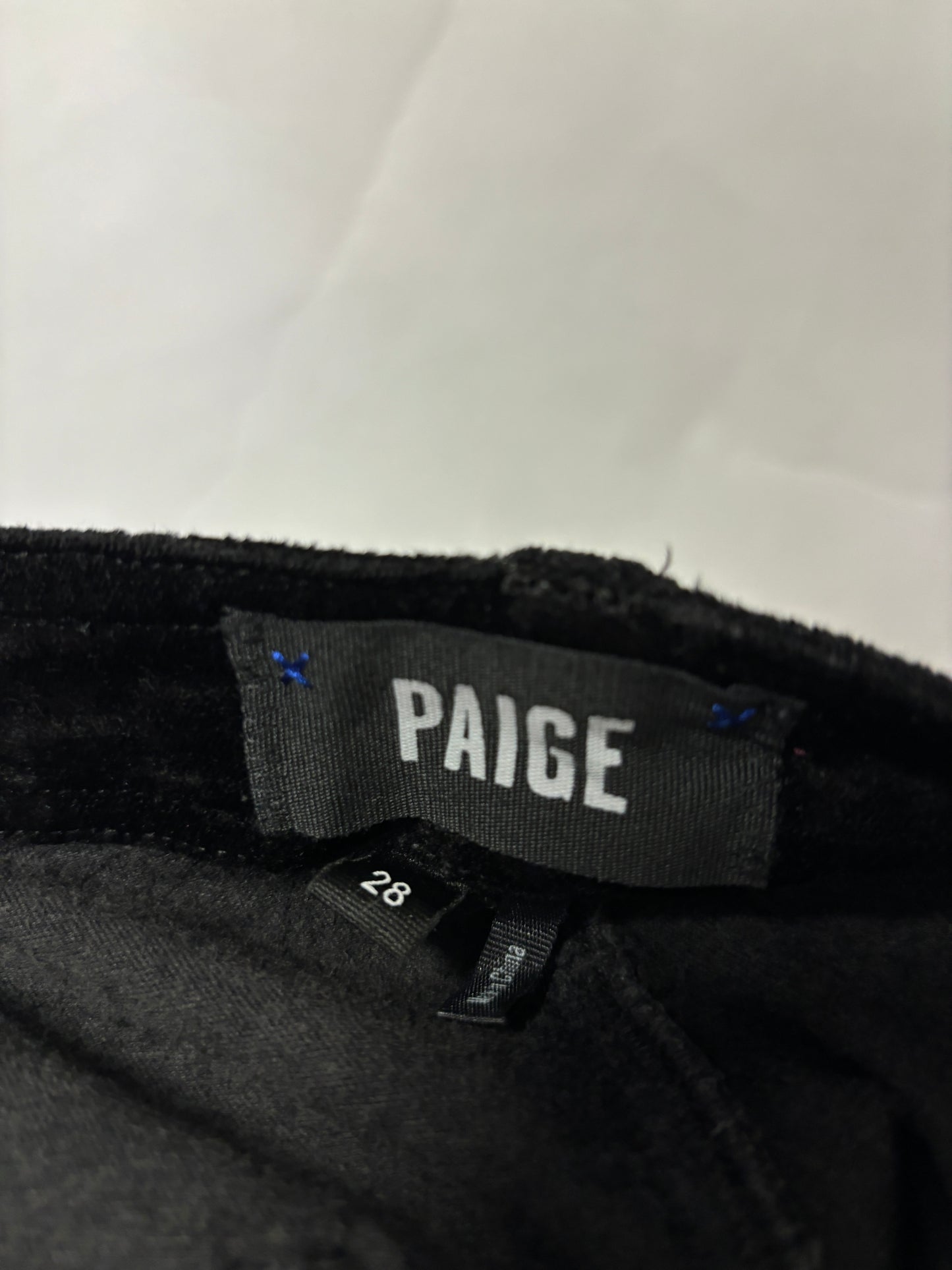 Paige Black Velvet Nellie Trousers 28