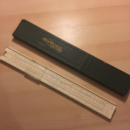 Vintage AW Faber Castell Elektro 1/98 Slide Ruler 1950