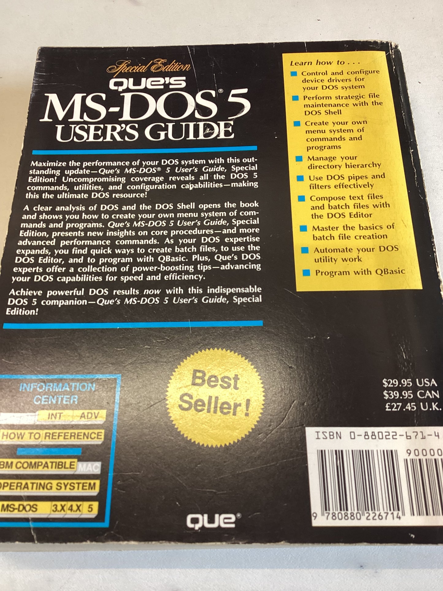 MS-DOS 5 User's Guide Special Edition Que