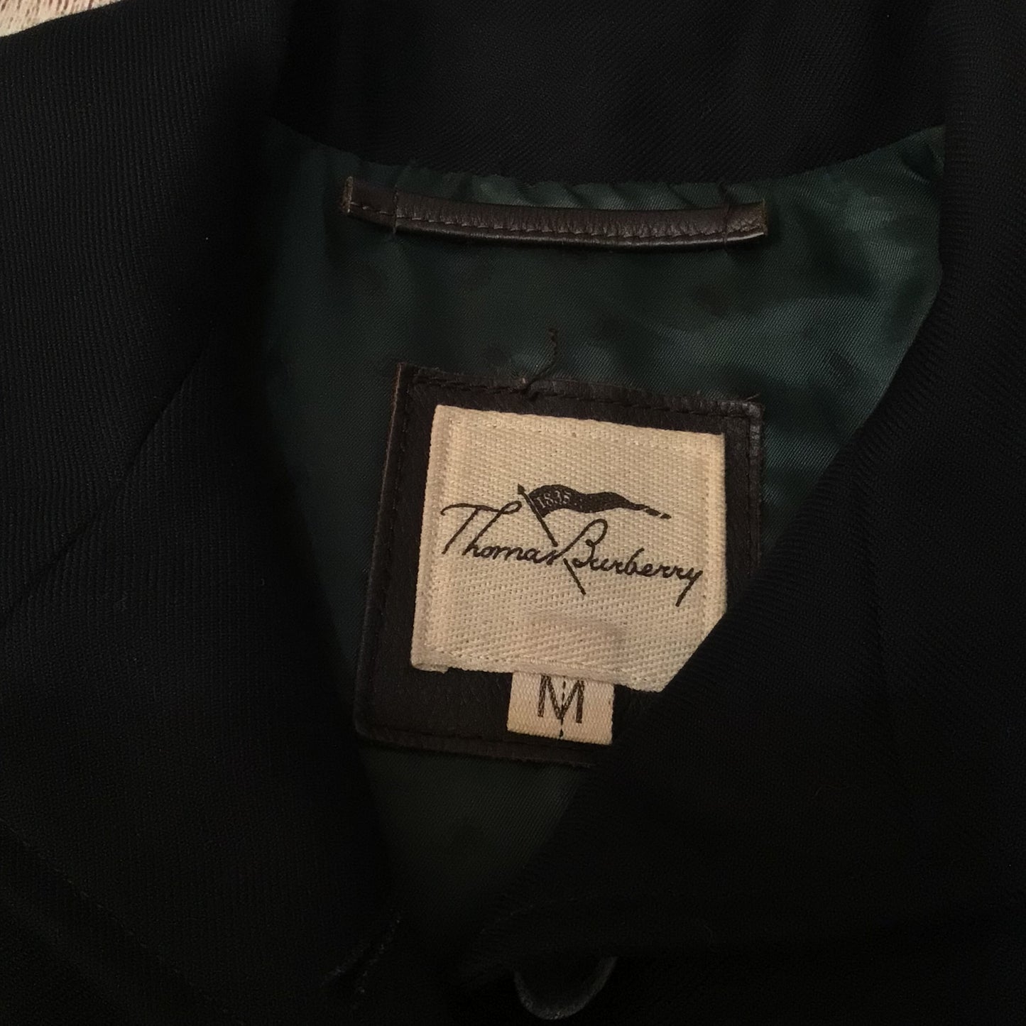 Thomas Burberry Navy Blue Short Sleeve Coat Size M