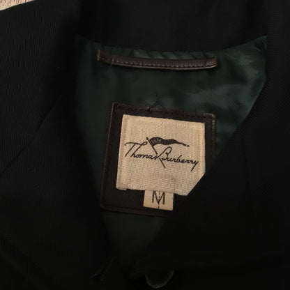 Thomas Burberry Navy Blue Short Sleeve Coat Size M