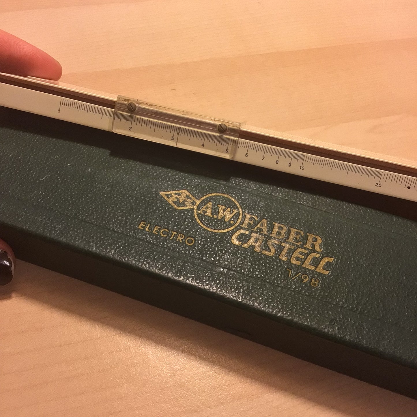 Vintage AW Faber Castell Elektro 1/98 Slide Ruler 1950