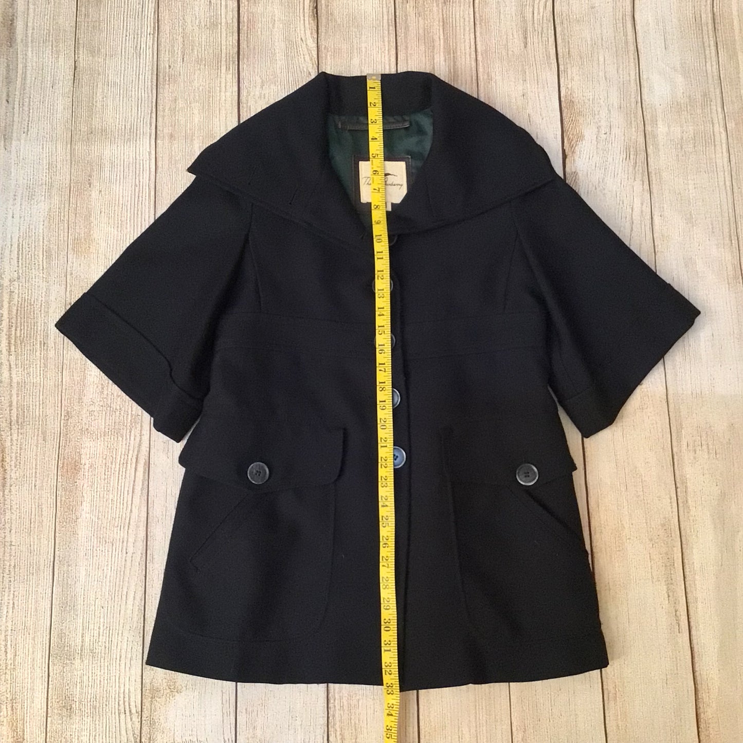 Thomas Burberry Navy Blue Short Sleeve Coat Size M