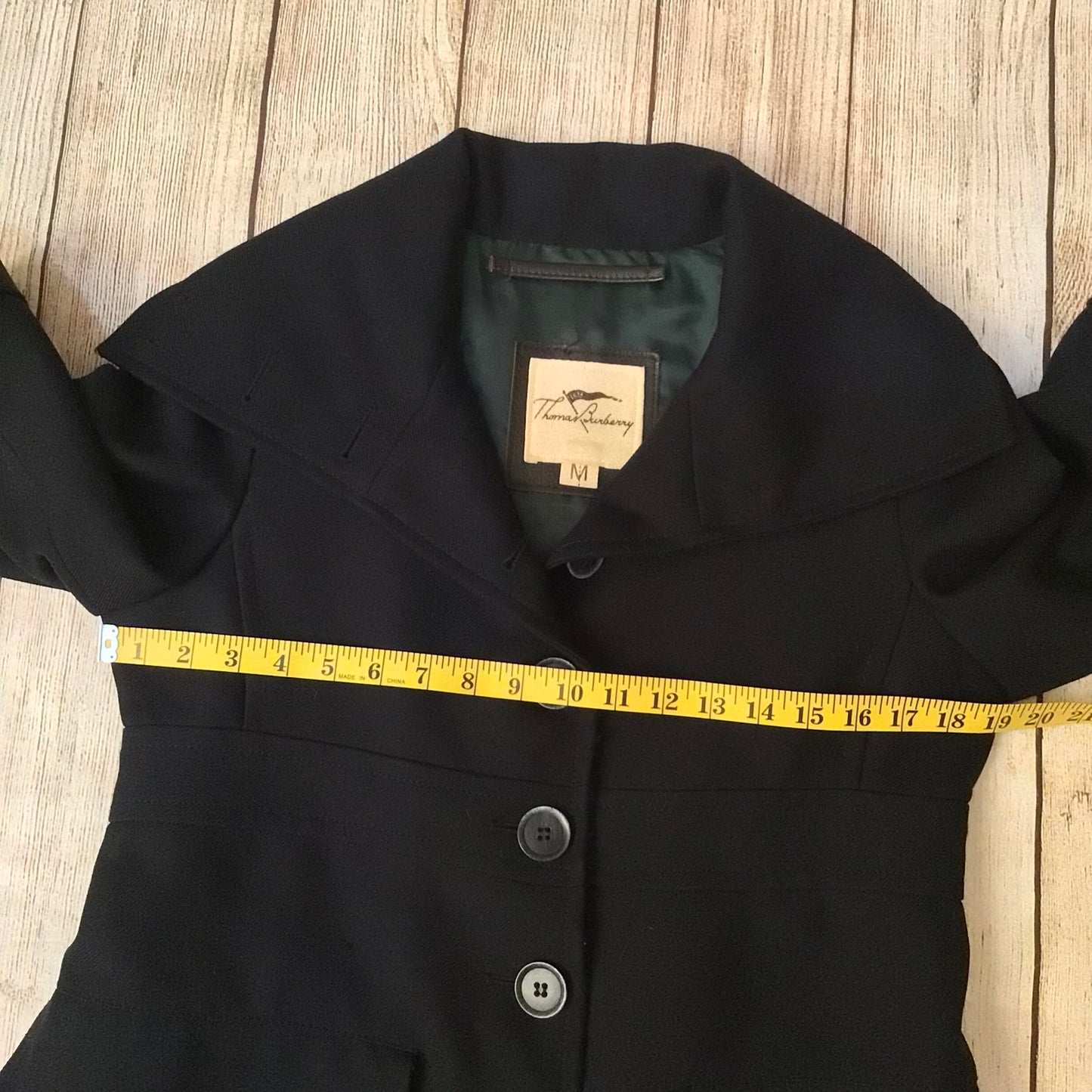 Thomas Burberry Navy Blue Short Sleeve Coat Size M