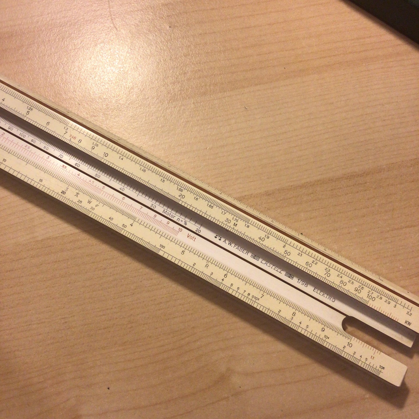 Vintage AW Faber Castell Elektro 1/98 Slide Ruler 1950