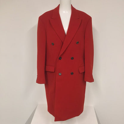 Nicole Farhi Red Wool & Cashmere Double Breasted Coat Size 42R