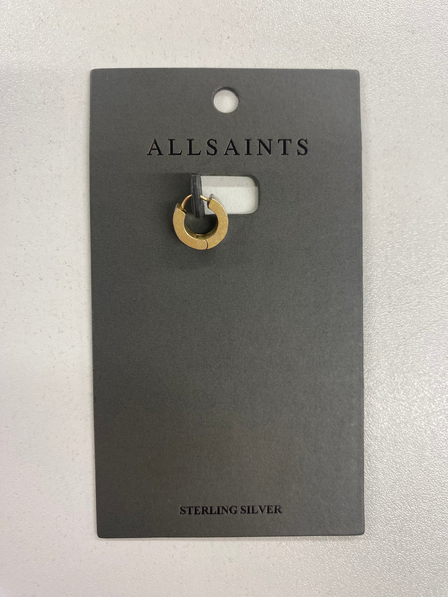 AllSaints Sterling Silver 925 Jensen Two Tone Single Chunky Hoop Earring BNWT