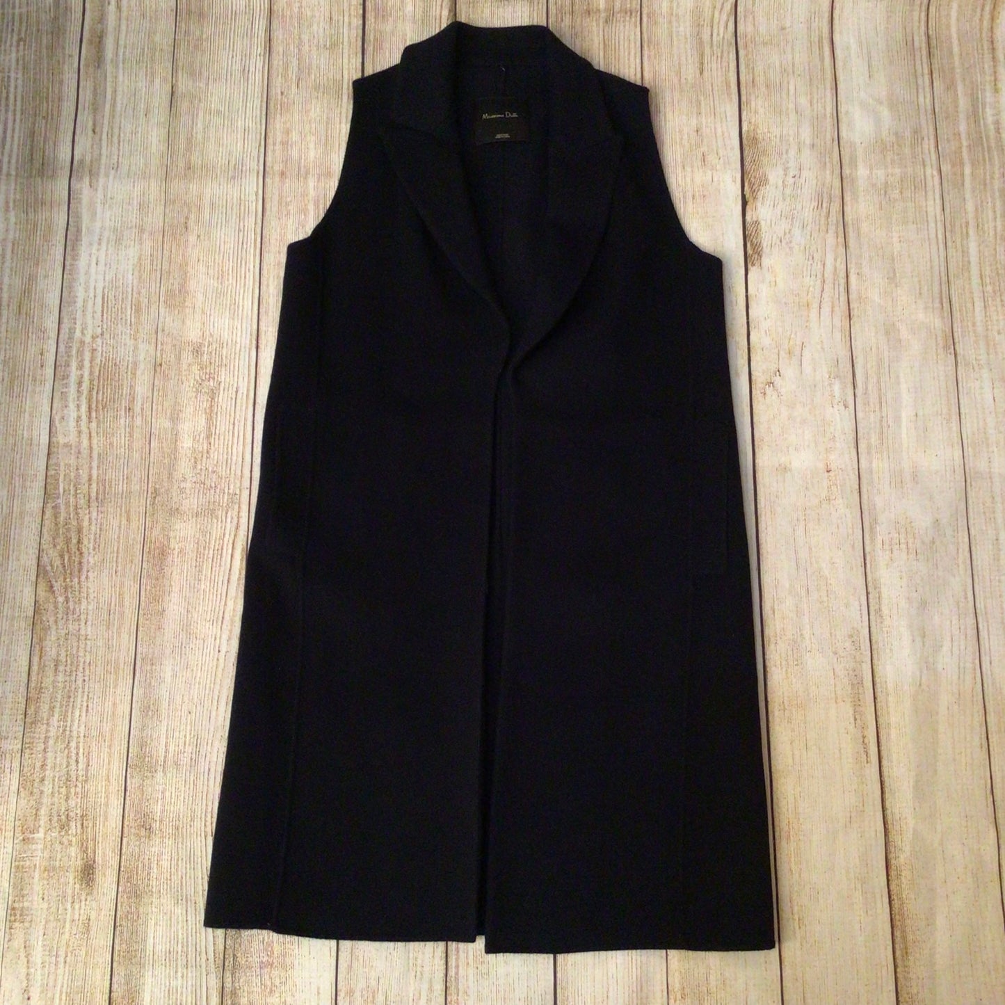 Massimo Dutti Navy Blue Long Waistcoat Cardigan w/Pockets Size M