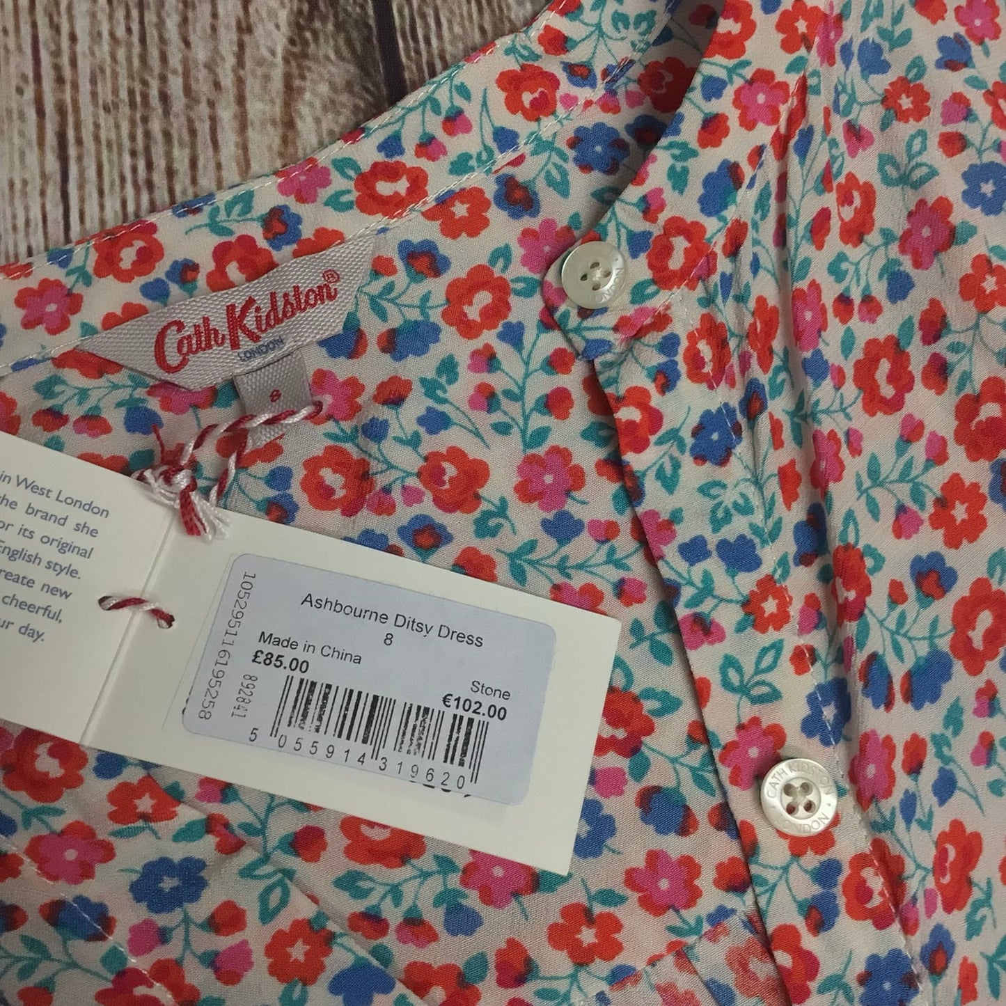 BNWT Cath Kidston Red, White, Blue Ashbourne Ditsy Dress RRP £85 Size 8