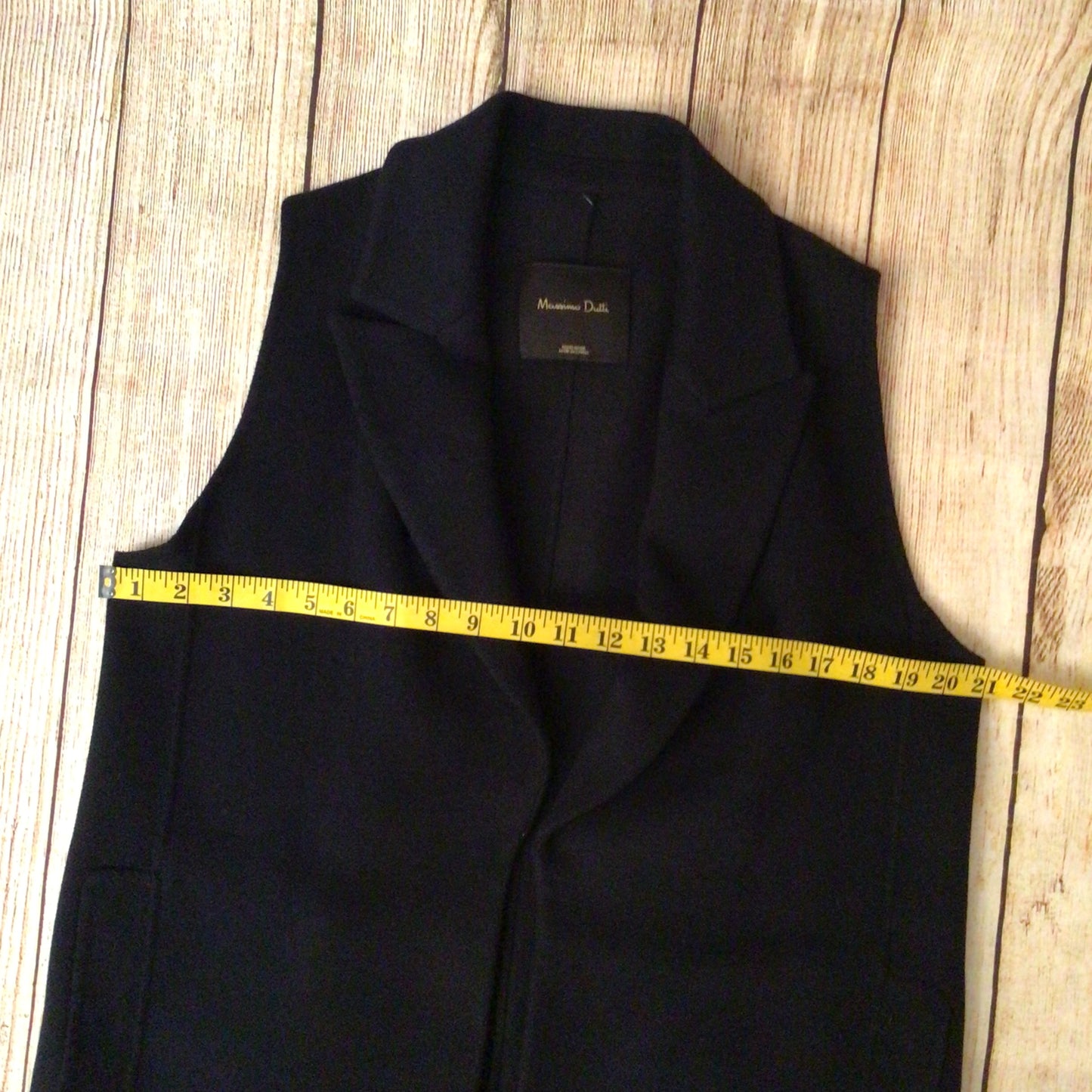 Massimo Dutti Navy Blue Long Waistcoat Cardigan w/Pockets Size M