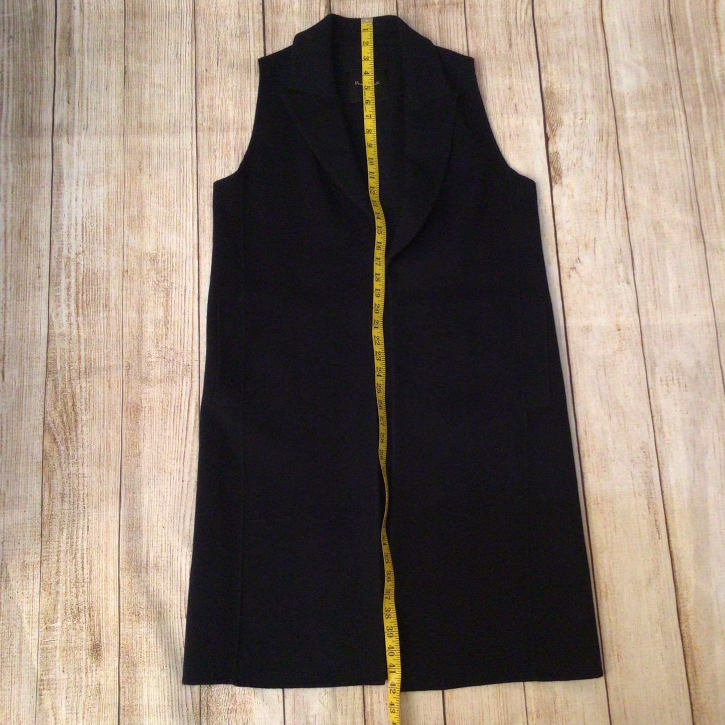 Massimo Dutti Navy Blue Long Waistcoat Cardigan w/Pockets Size M