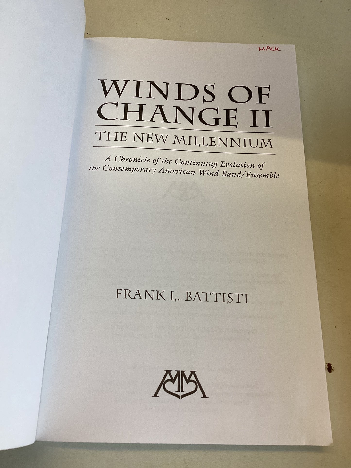 Winds of Change 11 The New Millennium Frank L Battisti