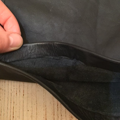 Fuente Black Leather Trousers Size W32 (approx.)