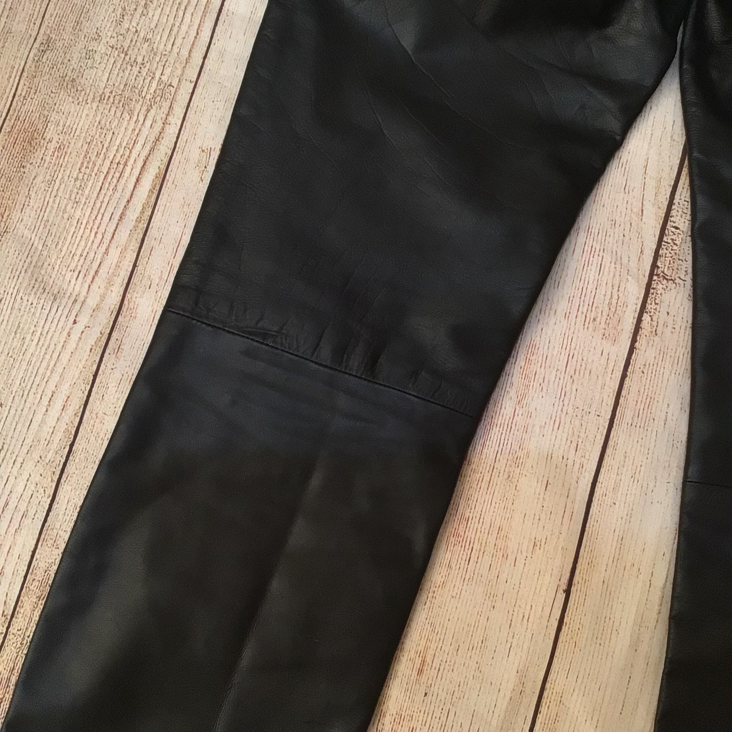 Fuente Black Leather Trousers Size W32 (approx.)