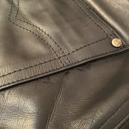 Fuente Black Leather Trousers Size W32 (approx.)