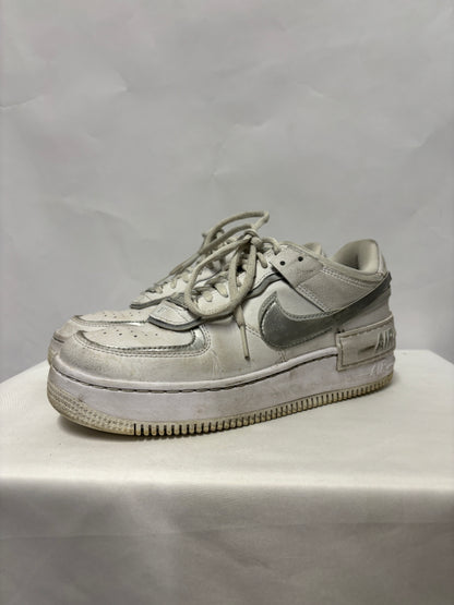 Nike Air Force 1 White Pure Metallic Silver Low Shadow Trainers 5