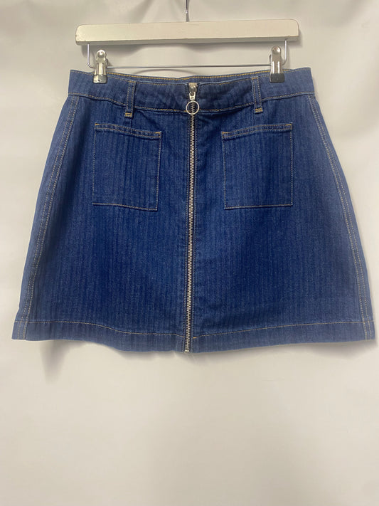 Nobody's Child Denim Zip Mini Skirt 12 BNWT