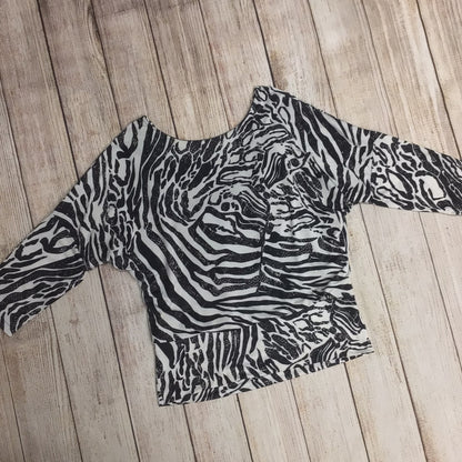 BNWT Star by Julien MacDonald Black & White Zebra Print Cowl Top RRP £35 Size 12