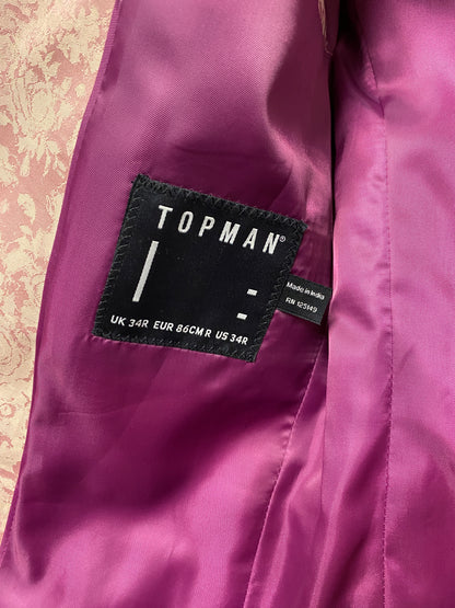 Topman Pink Floral Two Piece Cotton Blend Suit 34R / 30S