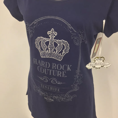 BNWT Hard Rock Cafe Tenerife Couture Blue T Shirt Size Juniors XL