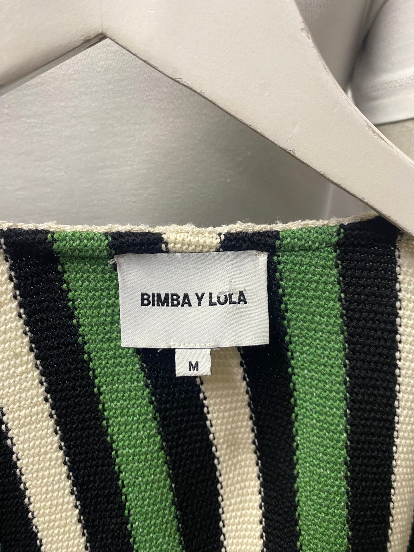 Bimba Y Lola Green Stripe Knit Jacket Cardigan Medium