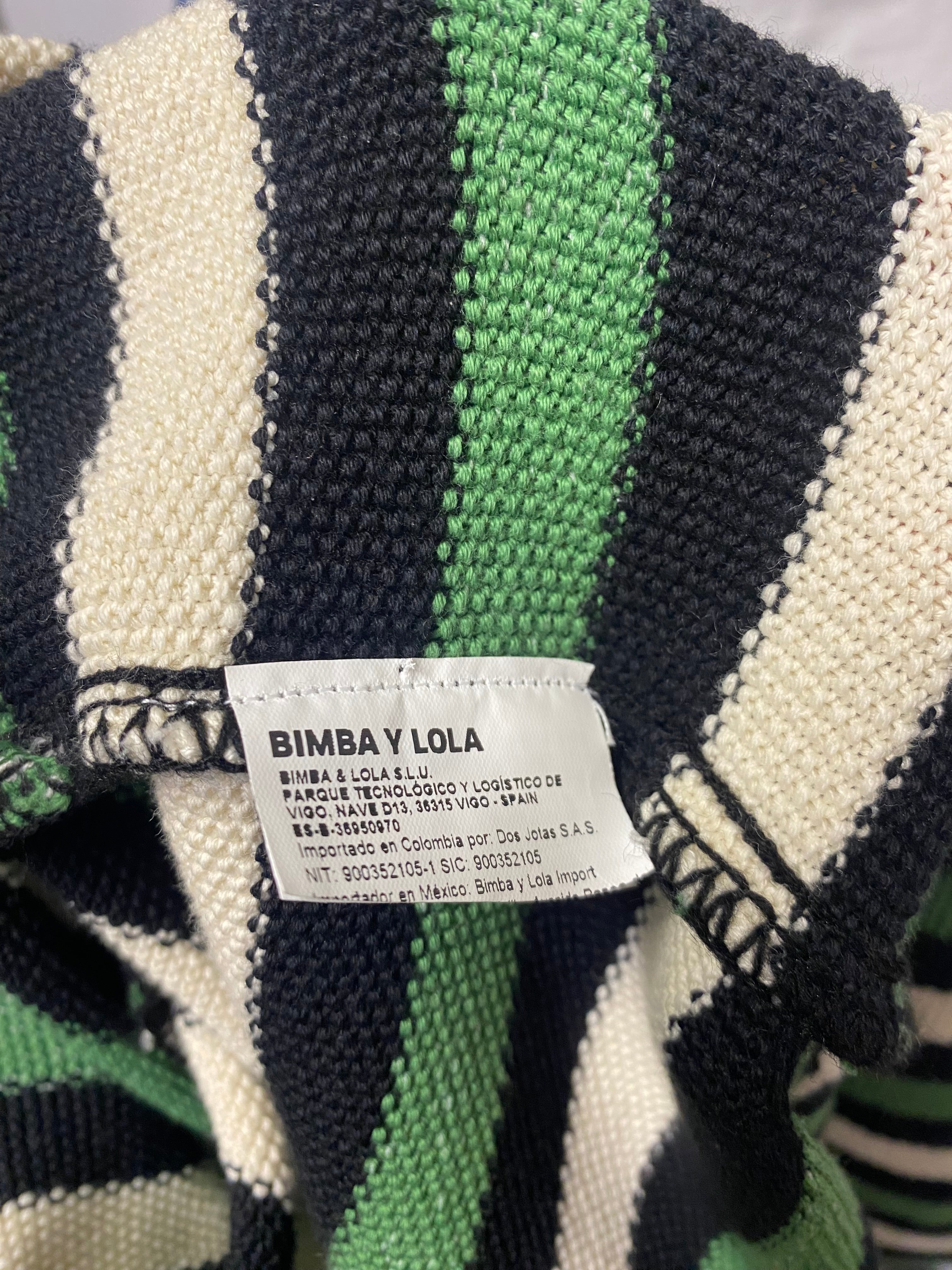 Bimba Y Lola Green Stripe Knit Jacket Cardigan Medium Shop for