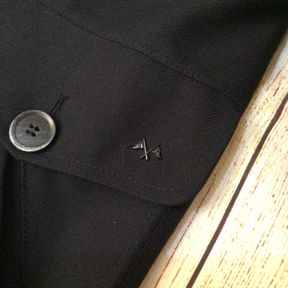 Thomas Burberry Navy Blue Short Sleeve Coat Size M