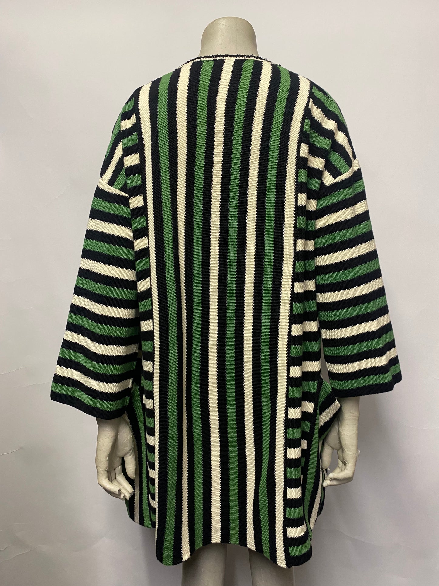 Bimba Y Lola Green Stripe Knit Jacket Cardigan Medium