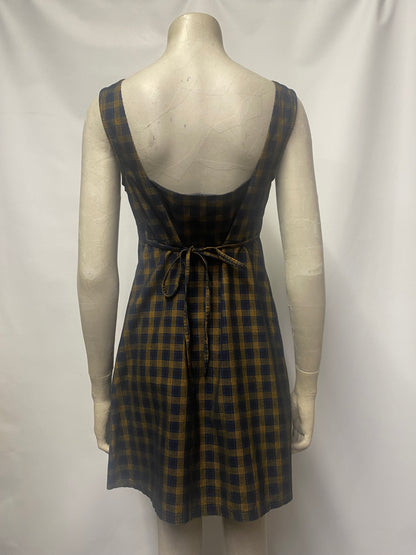 Choice Brown Chequered Mini Dress Small