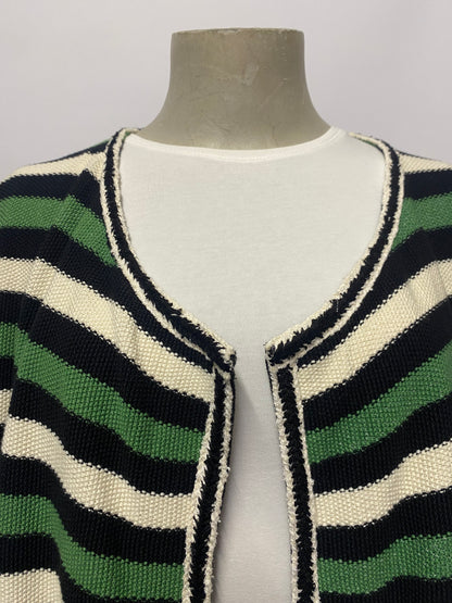 Bimba Y Lola Green Stripe Knit Jacket Cardigan Medium