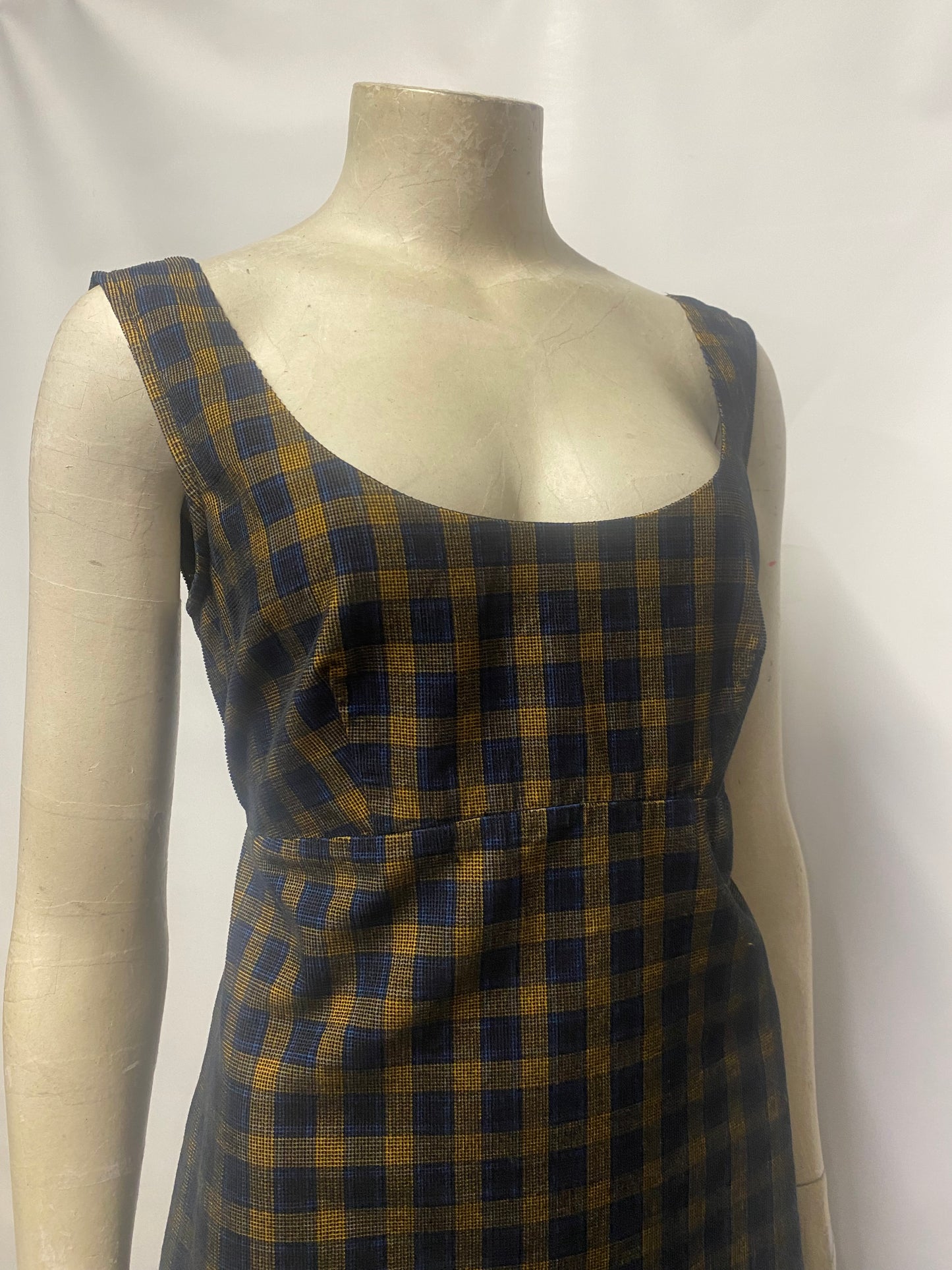 Choice Brown Chequered Mini Dress Small