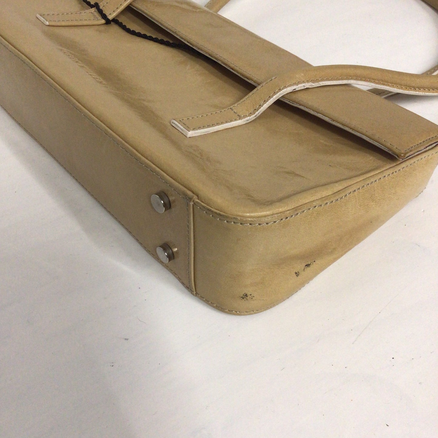 BNWT Karen Millen Made in Italy Beige Leather Baguette Bag