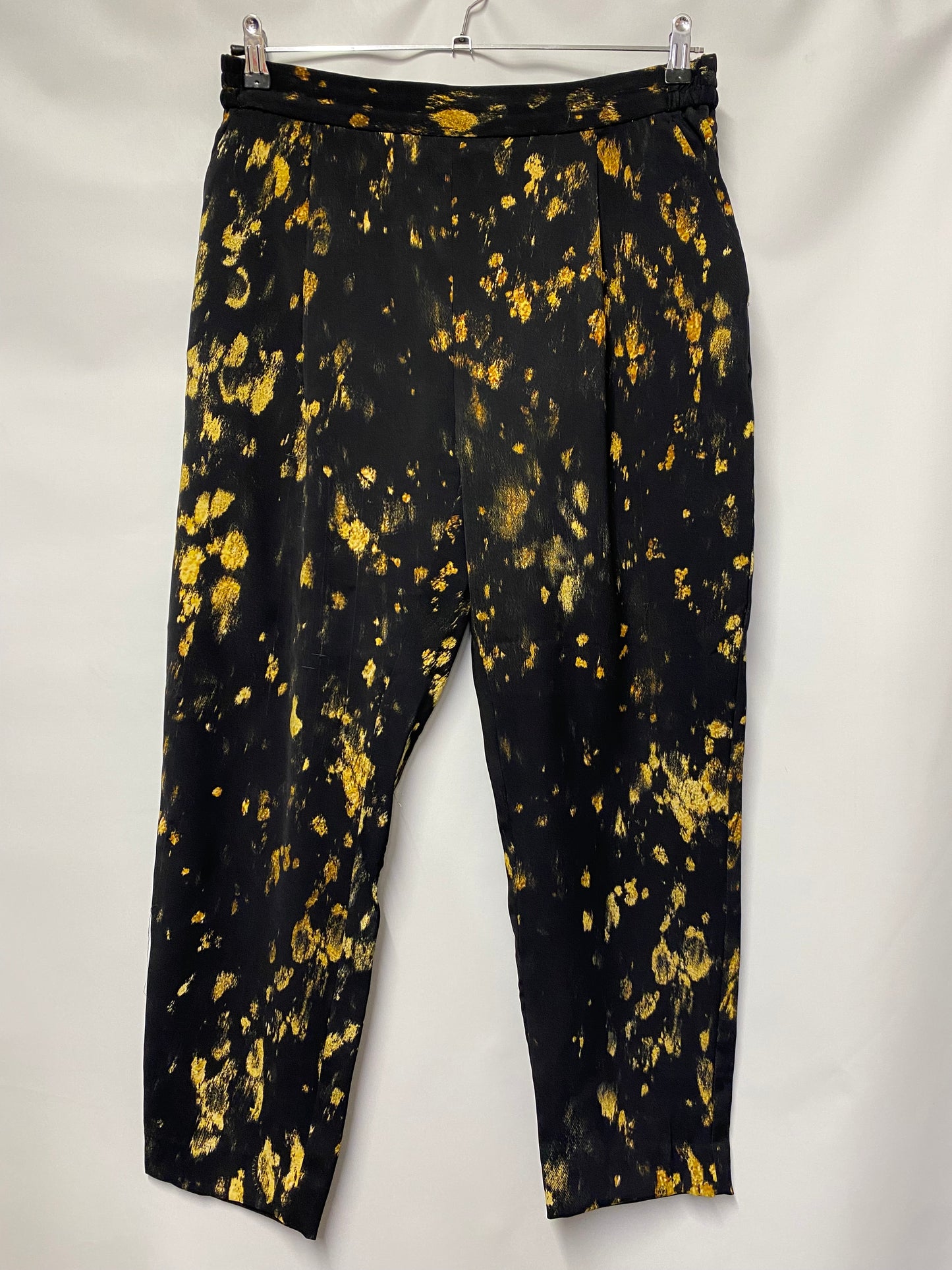 Allsaints Black and Yellow Satin Tailored Trousers 14