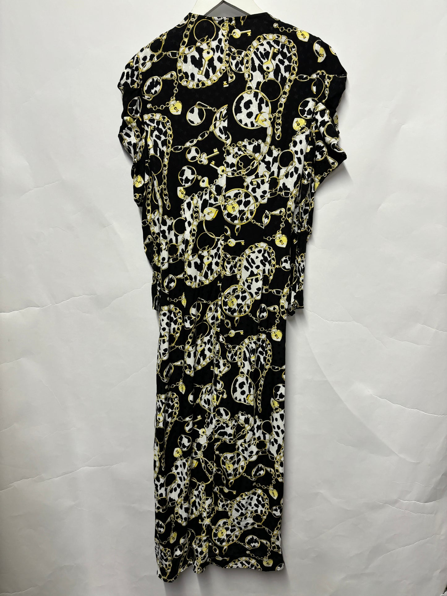 Topshop Black and Gold Chain Print Occasion Dress 6