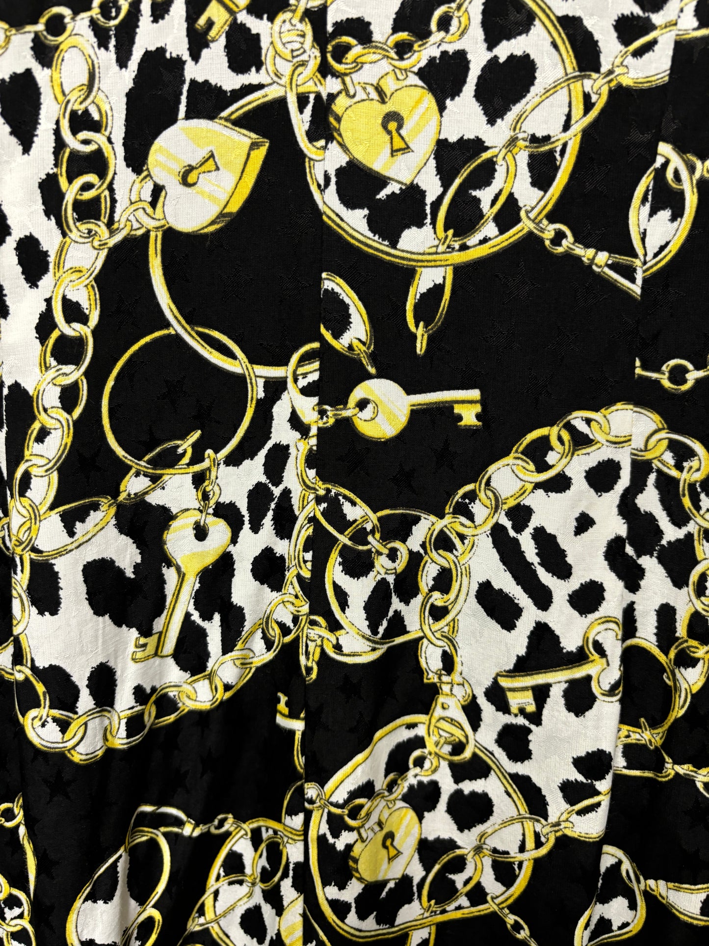 Topshop Black and Gold Chain Print Occasion Dress 6